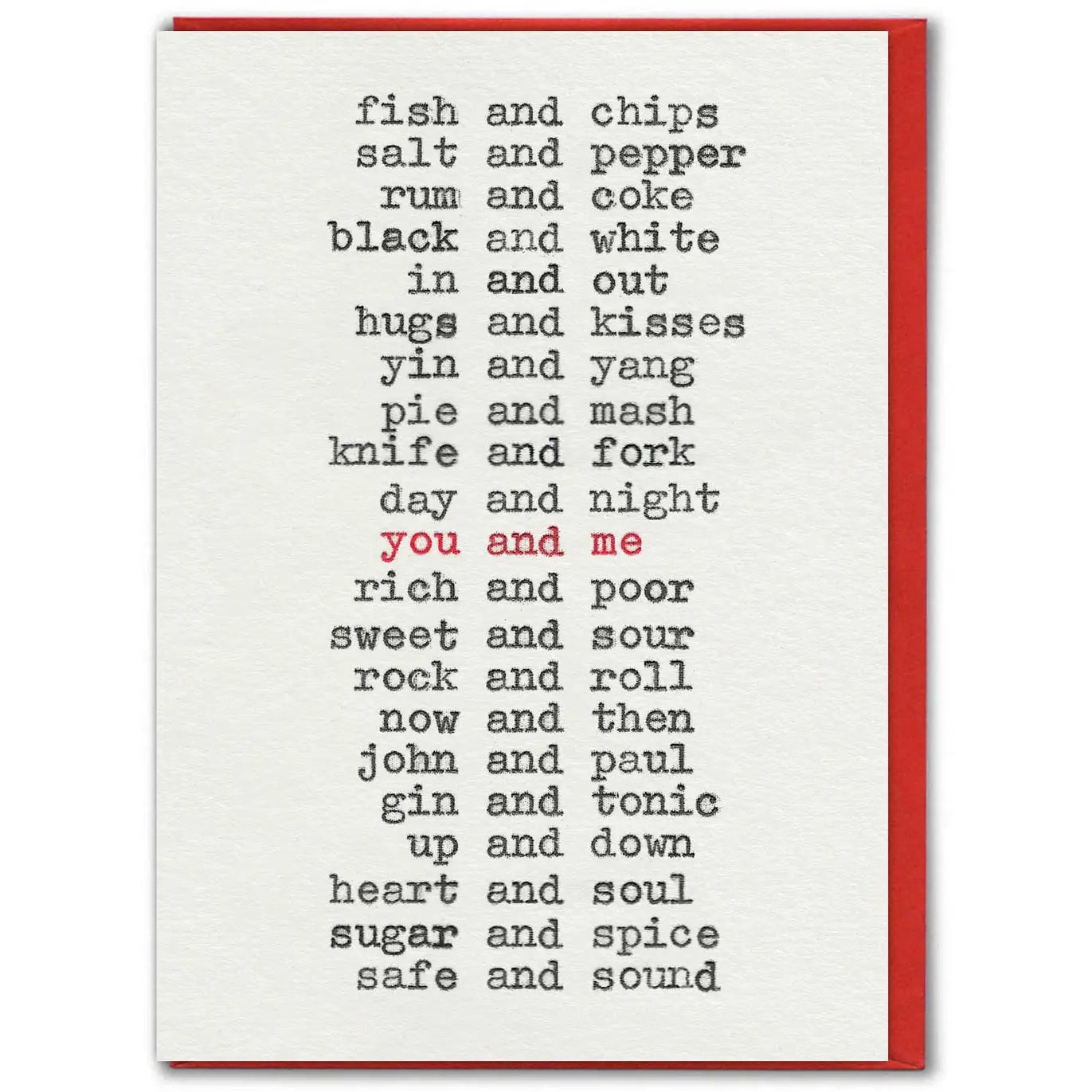 FISH AND CHIPS YOU AND ME CARD