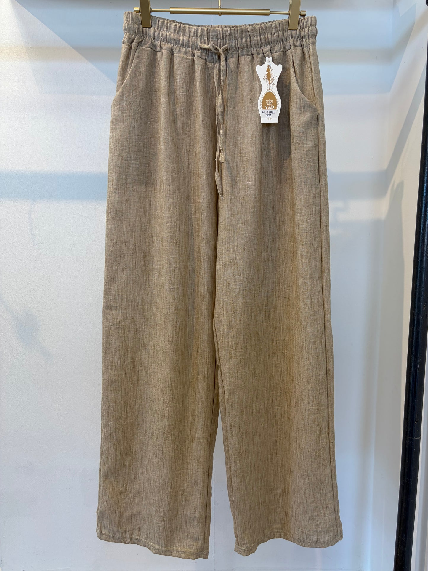 CRINKLE TROUSER BEIGE