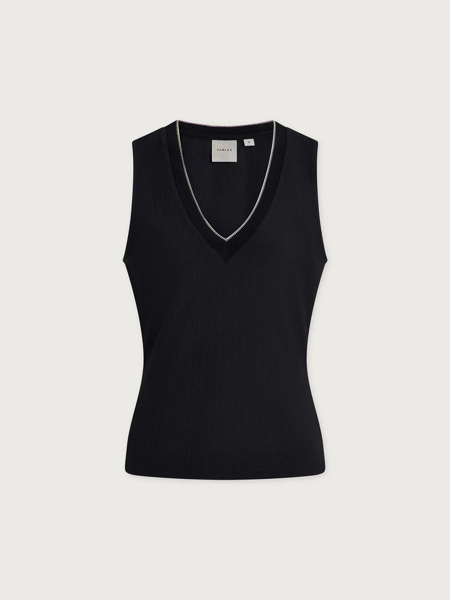 CORBY V NECK TANK BLACK