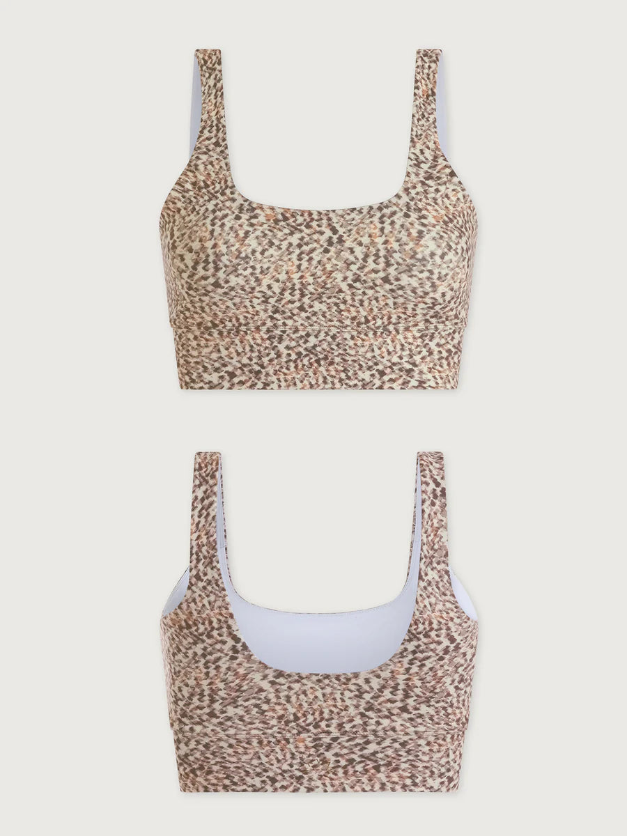 FREESOFT CORI BRALETTE IVORY ABSTRACT FEATHER IAFE
