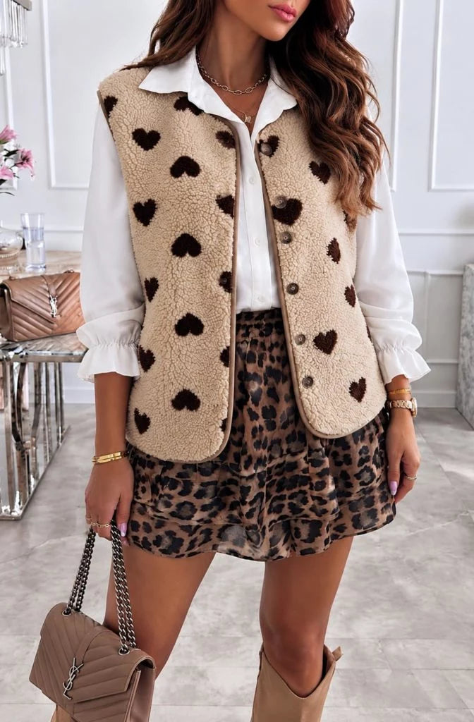 ALBERTINE HEART BODY WARMER SAND