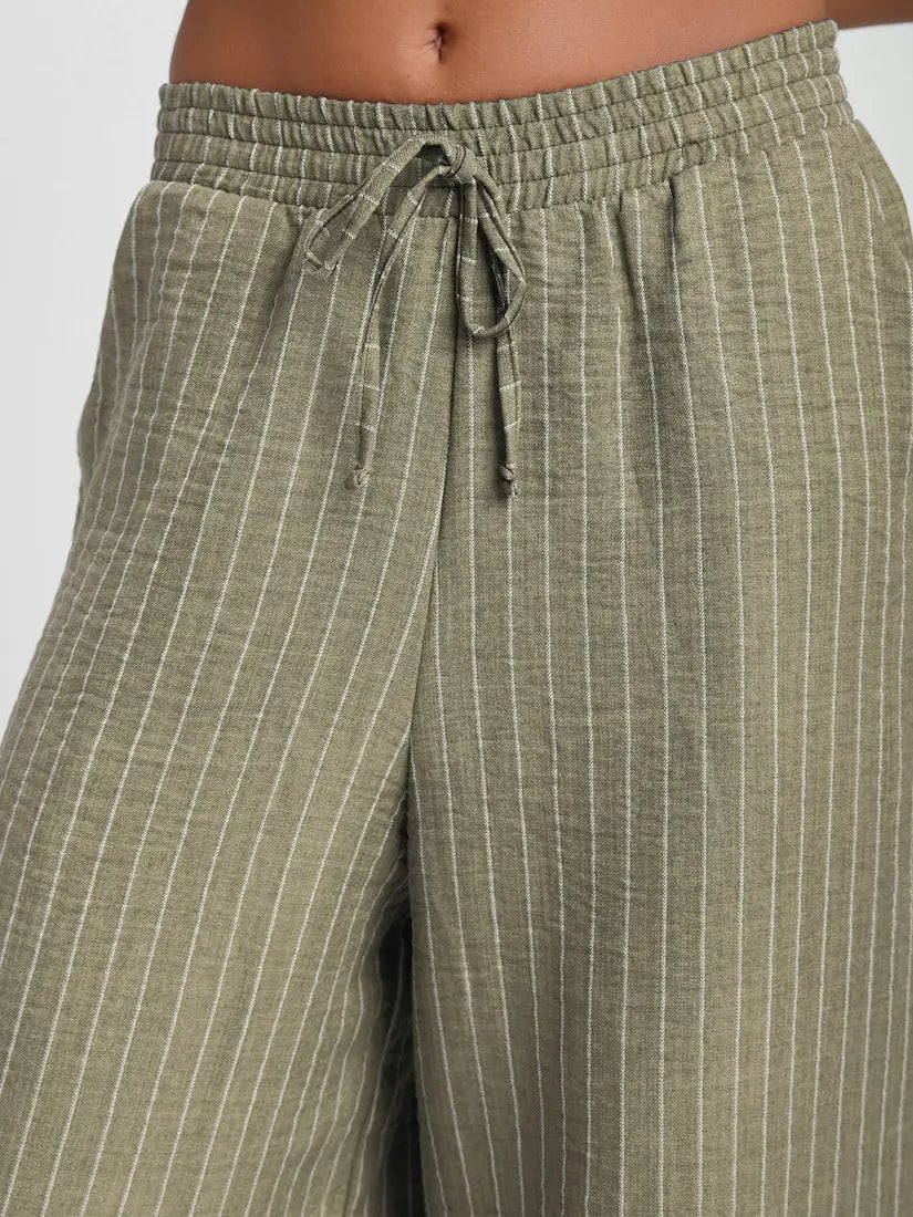 KHAKI STRIPE TROUSERS