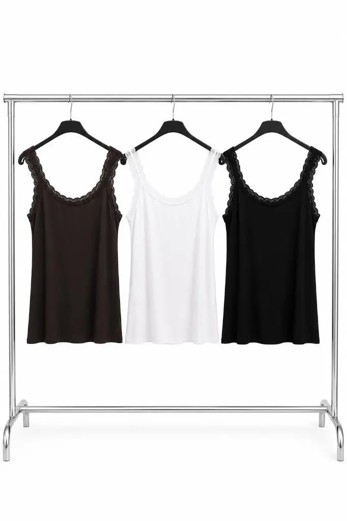 LARA LACE VEST BLACK