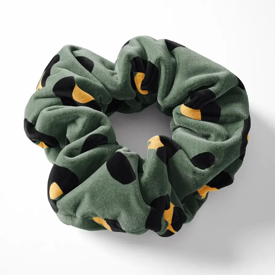 GREEN LEOPARD SCRUNCHIE