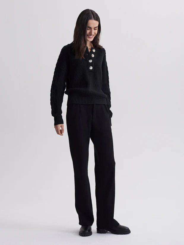 VERA BUTTON KNIT BLACK