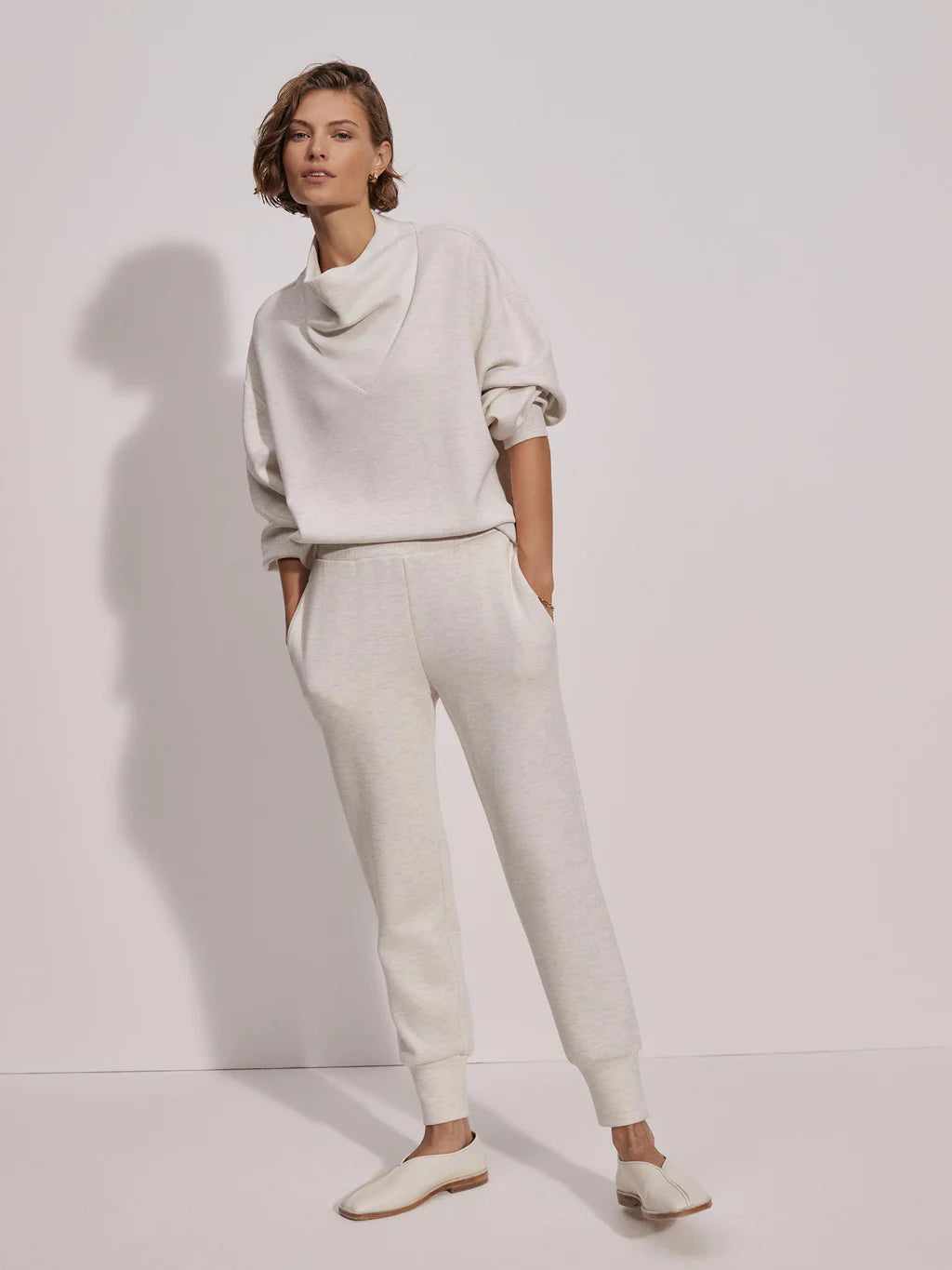 SLIM CUFF PANT DOUBLESOFT IVORY MARL 25"