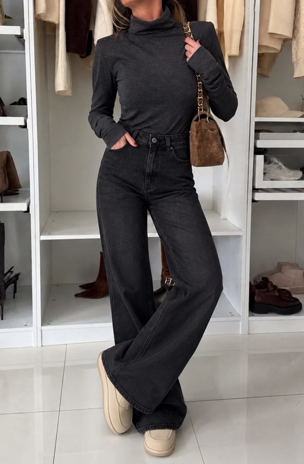 MORWENNA WIDE LEG JEANS BLACK