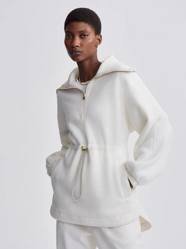 PARNEL 1/2 ZIP FLEECE EGRET