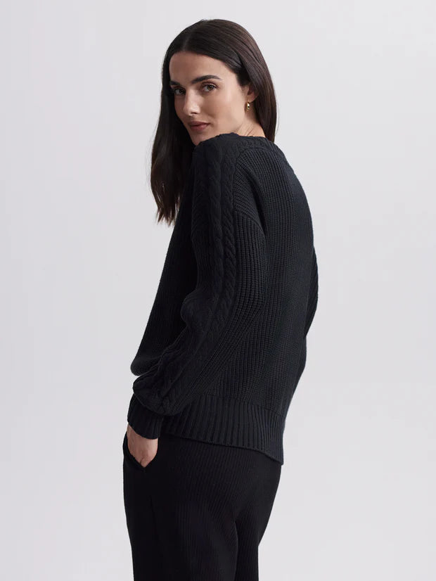 VERA BUTTON KNIT BLACK
