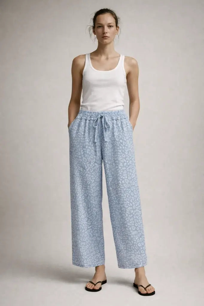 FLO LEOPARD TROUSER LIGHT LEOPARD
