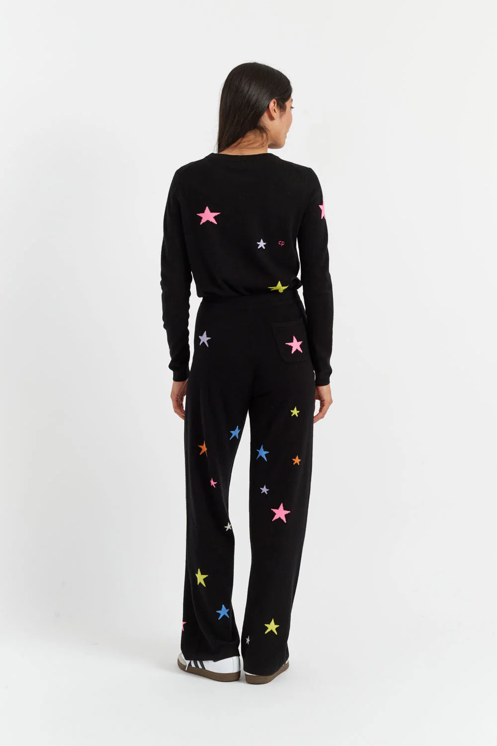WOOL CASHMERE STAR WIDE LEG