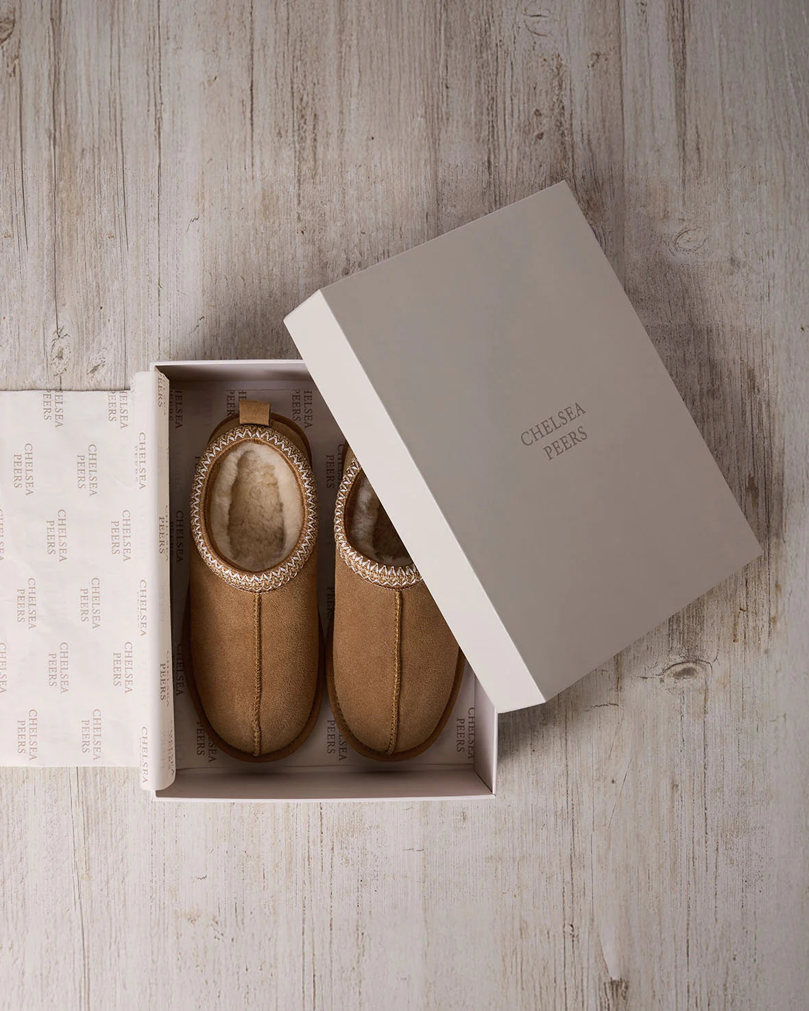 SUEDE SHEEPSKIN BOOT SLIPPERS TAN