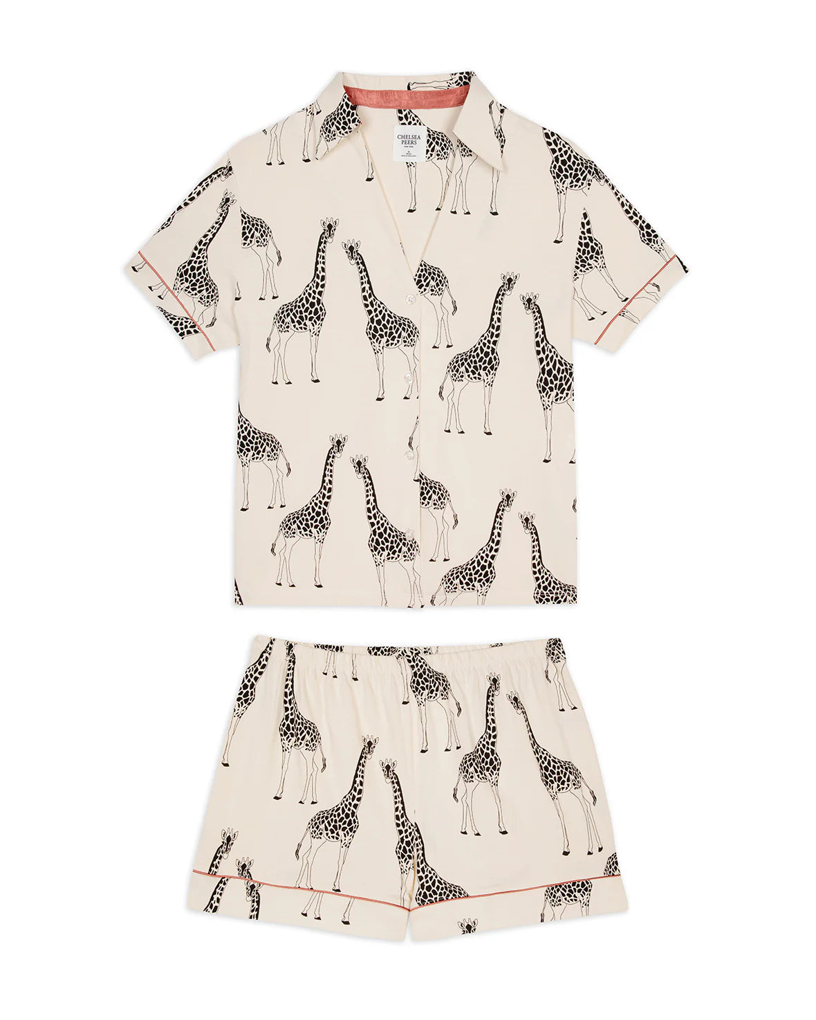 COTTON SHORTS SET GIRAFFE CREAM