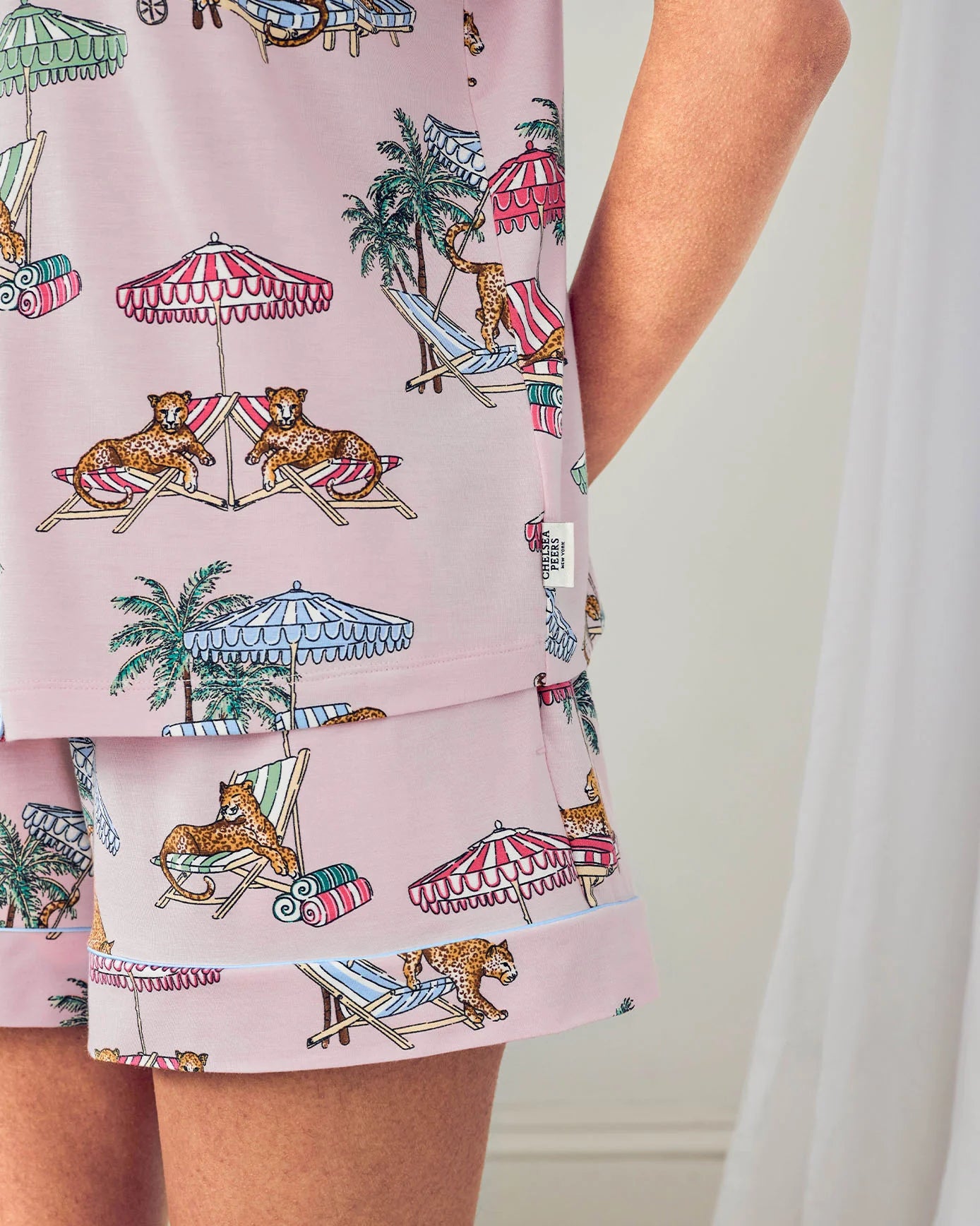 MODAL LOUNGING LEOPARDS SHORTS SET