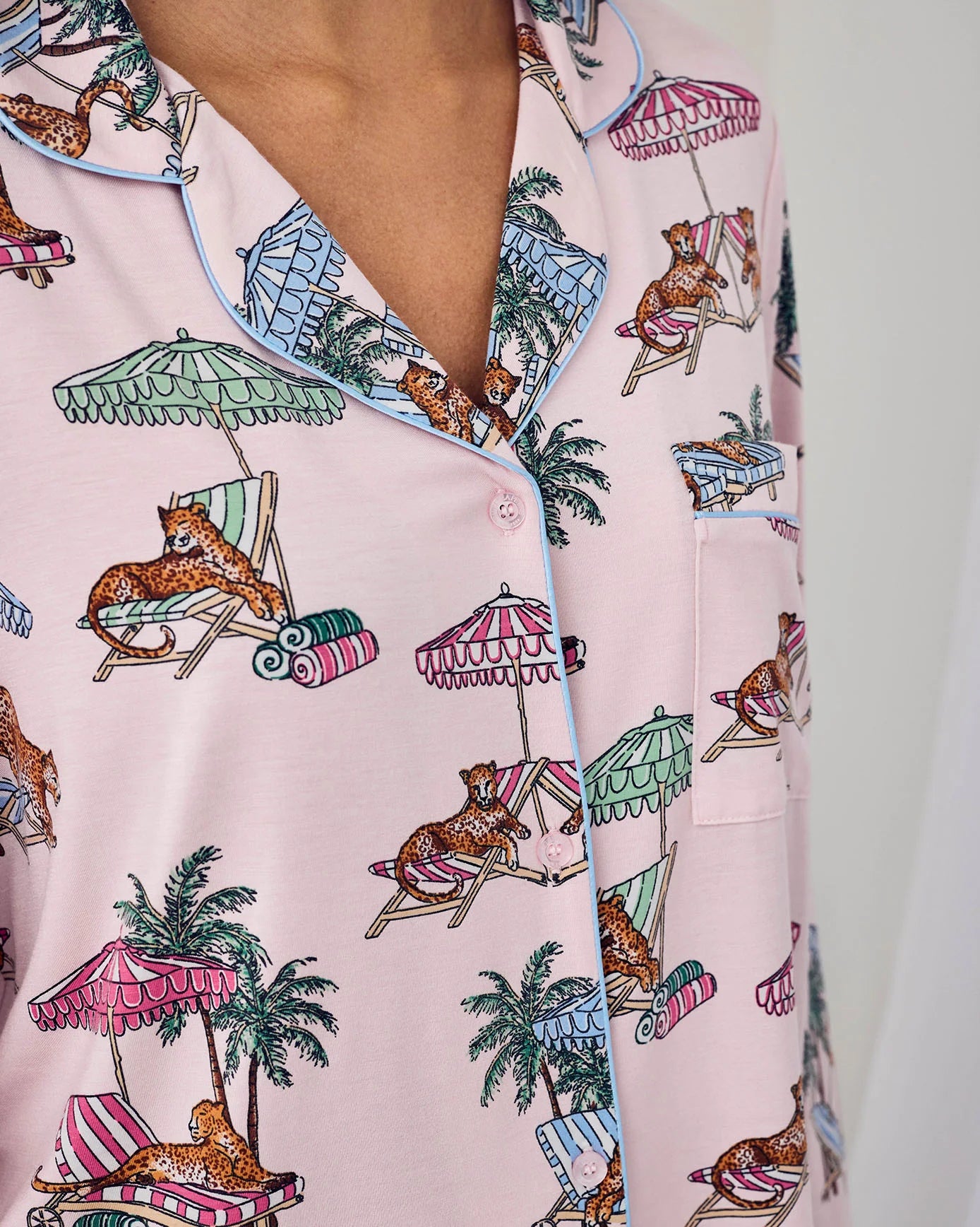 MODAL LOUNGING LEOPARDS LONG SET