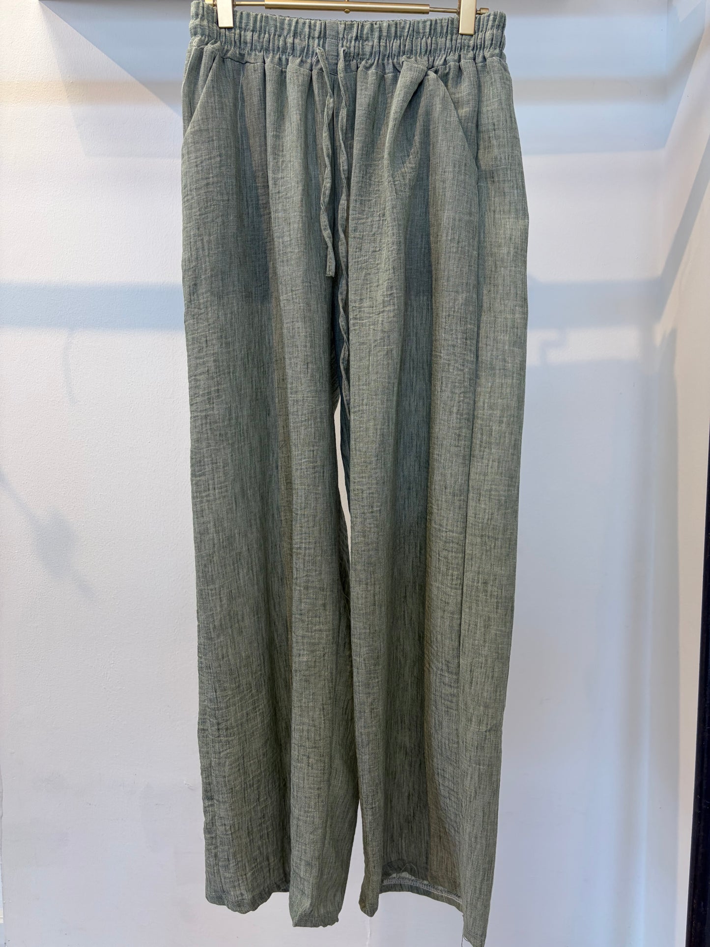 CRINKLE TROUSER SAGE