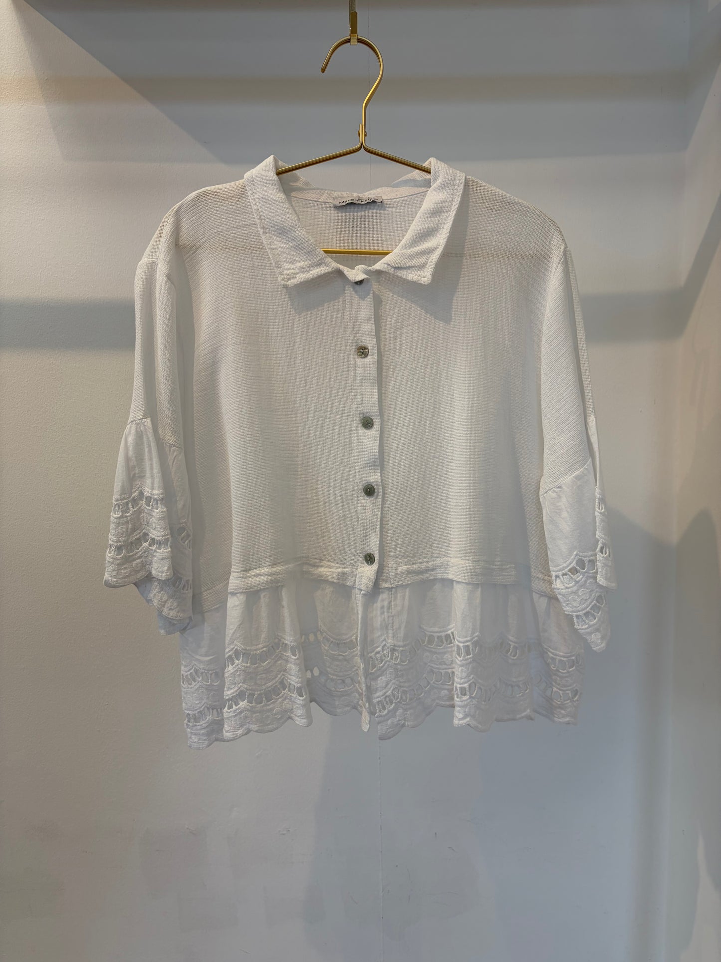 BILLY BRODERIE SHIRT WHITE