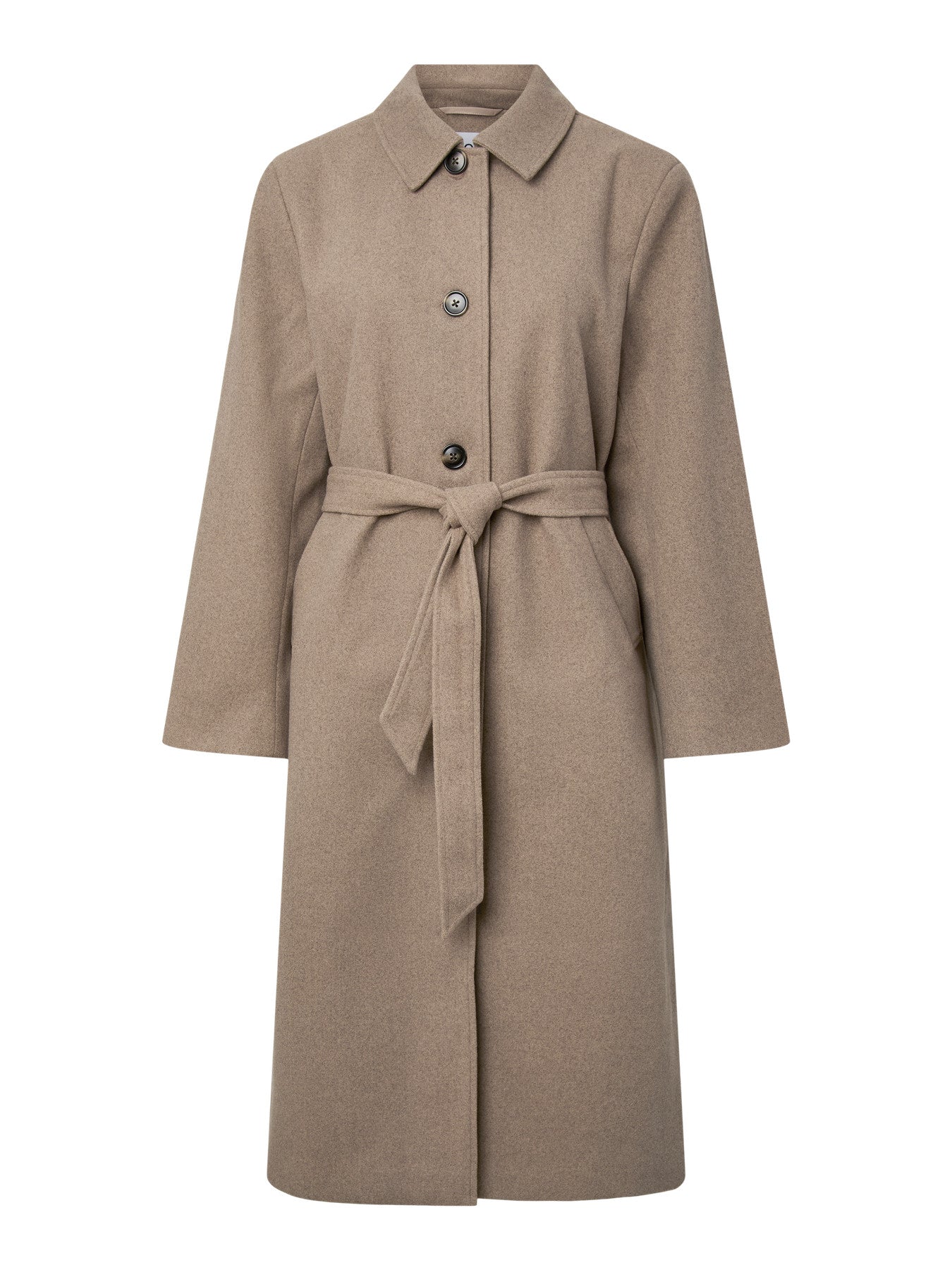 AYA LONG COAT GREIGE MELANGE