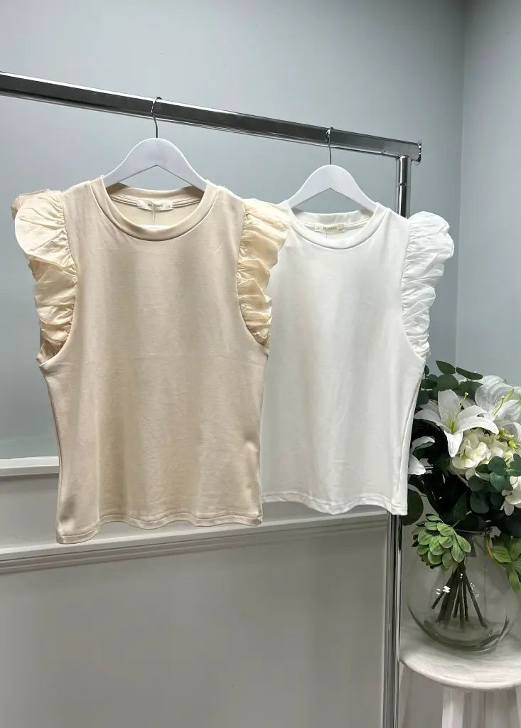CHLOE FRILL TOP WHITE