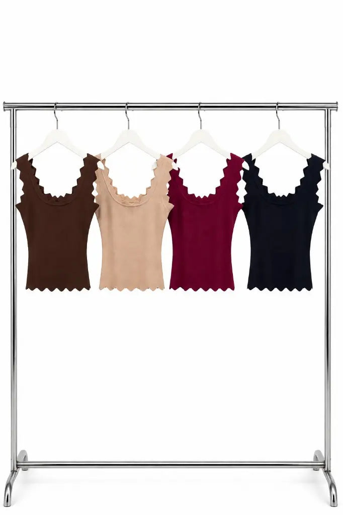 FRILL VEST TAUPE