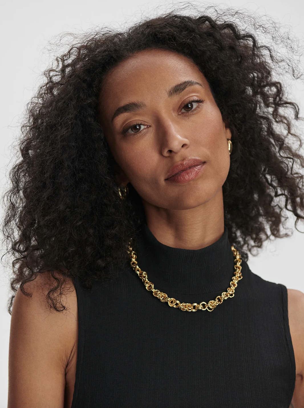 CALEY FITTED RIB TANK BLACK