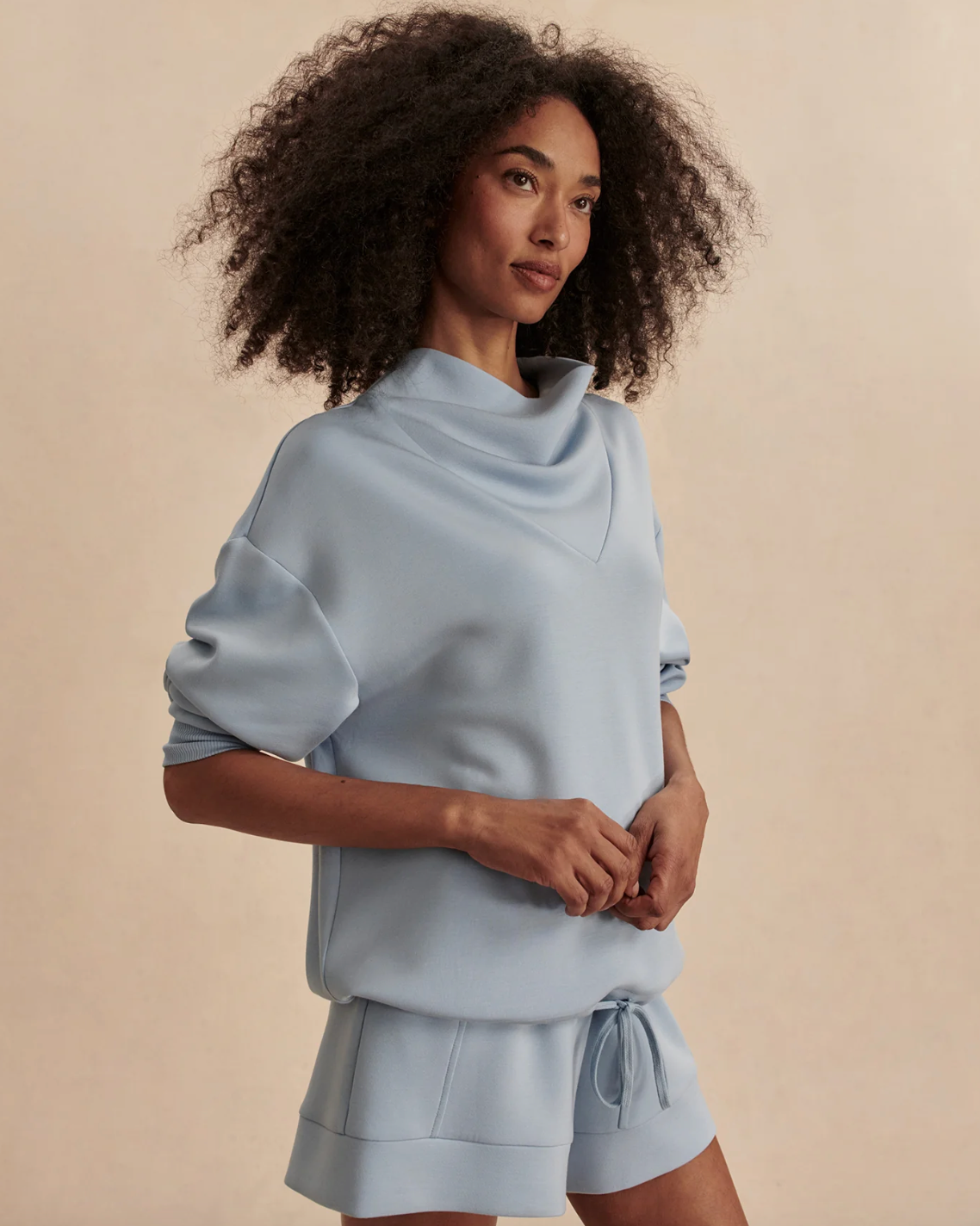 BETSY DOUBLESOFT SWEATER CASHMERE BLUE (CABL)