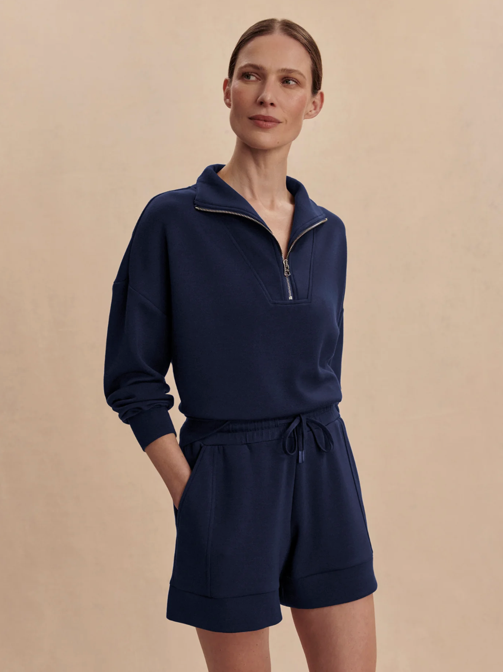 ATRIUM DOUBLESOFT HIGH RISE SHORT 4.5" NAVY