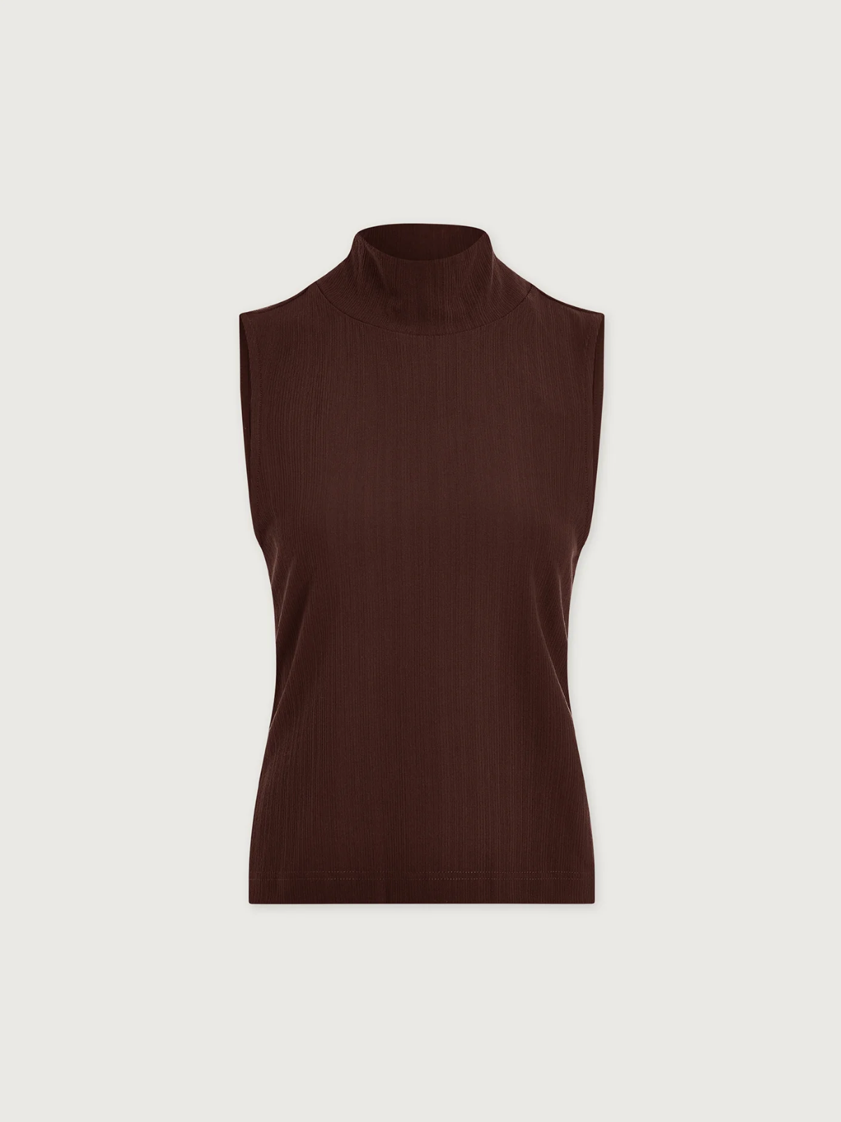 CALEY FITTED RIB TANK COFFEE BEAN