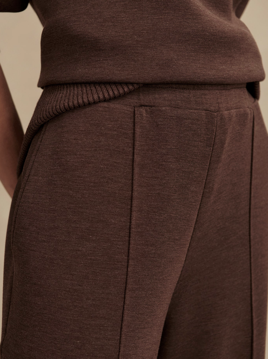 THE WIDE LEG PANT 28" COFFEE BEAN MARL