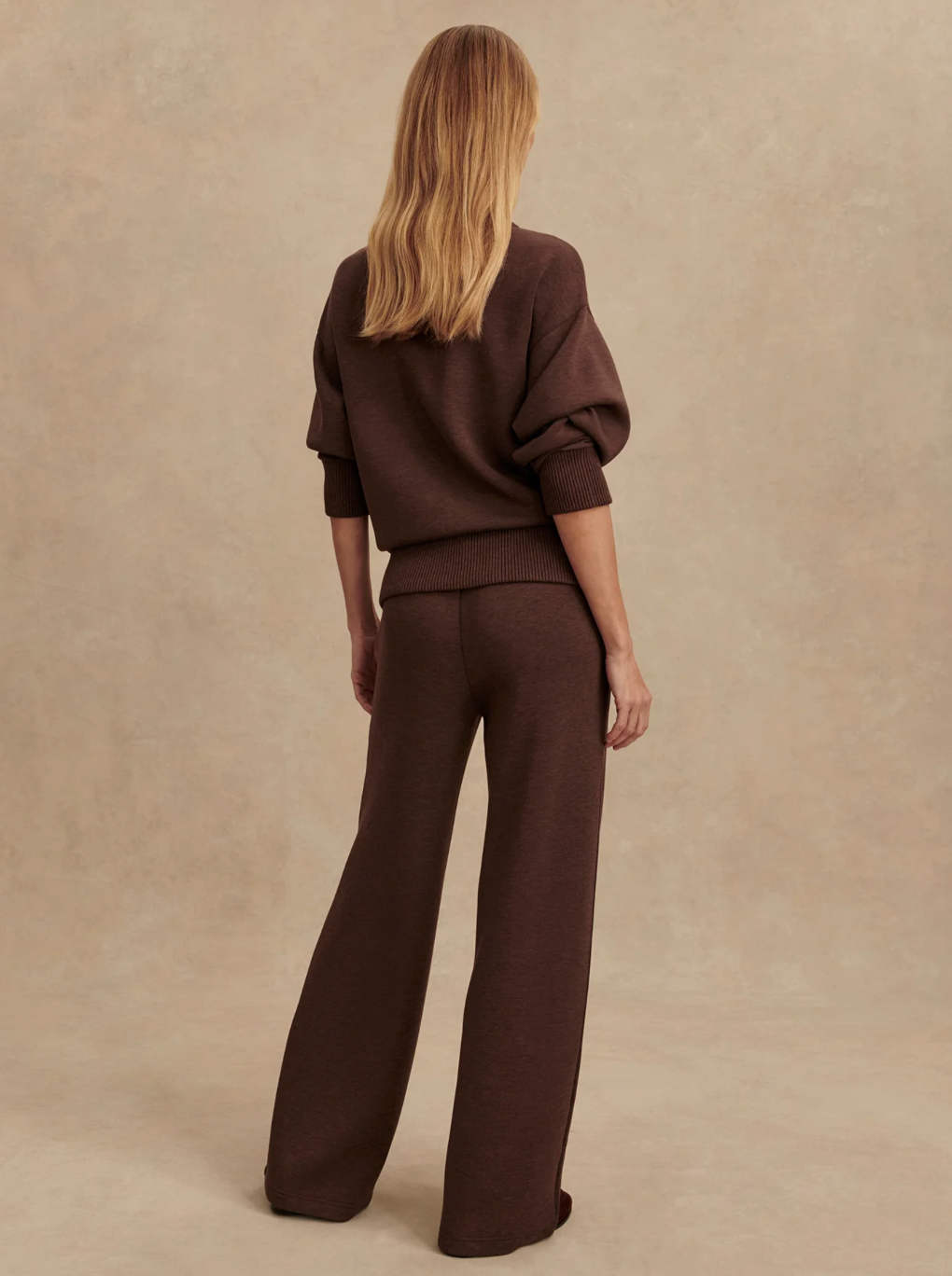 THE WIDE LEG PANT 28" COFFEE BEAN MARL