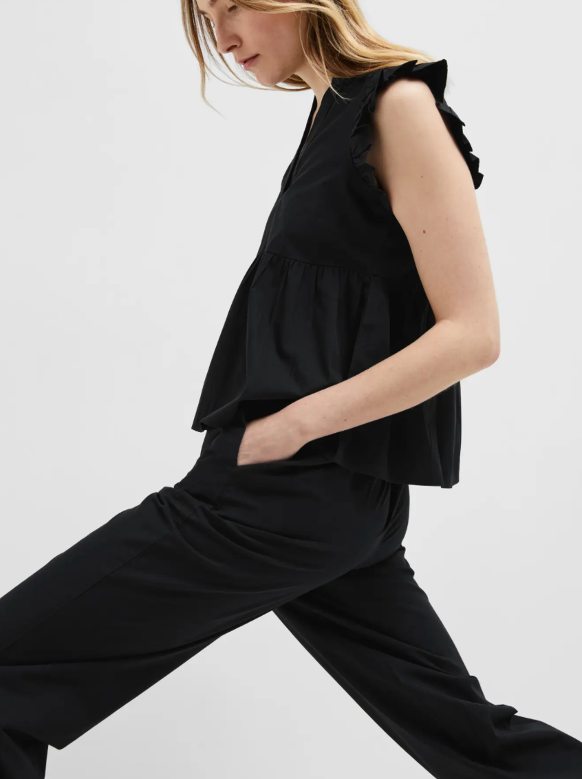 BLAIR IDA FRILL BLOUSE BLACK