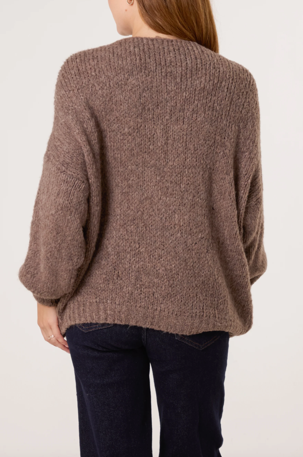 BETTY SUN BROOCH CARDIGAN MOCHA