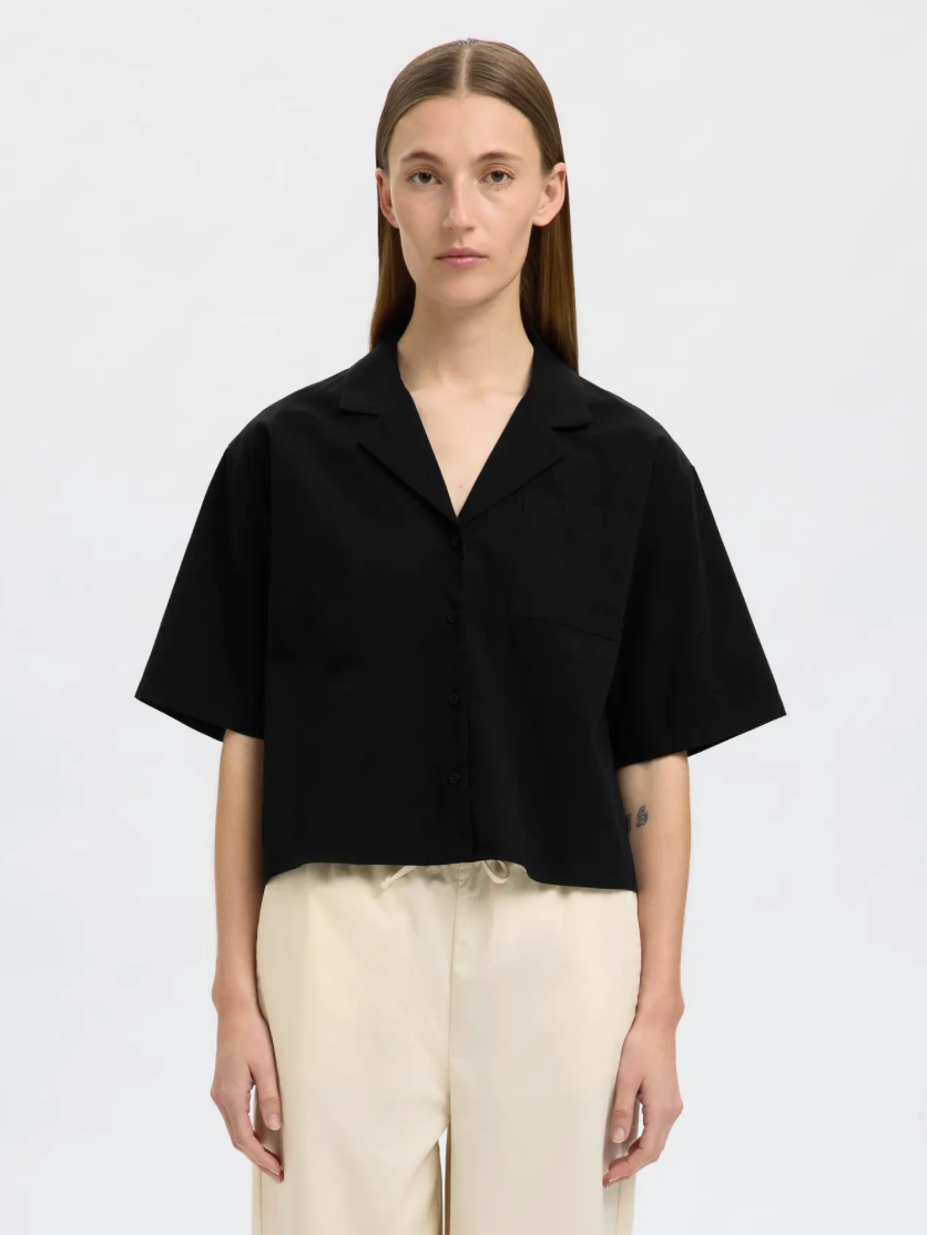 BLAIR CROPPED SHIRT BLACK