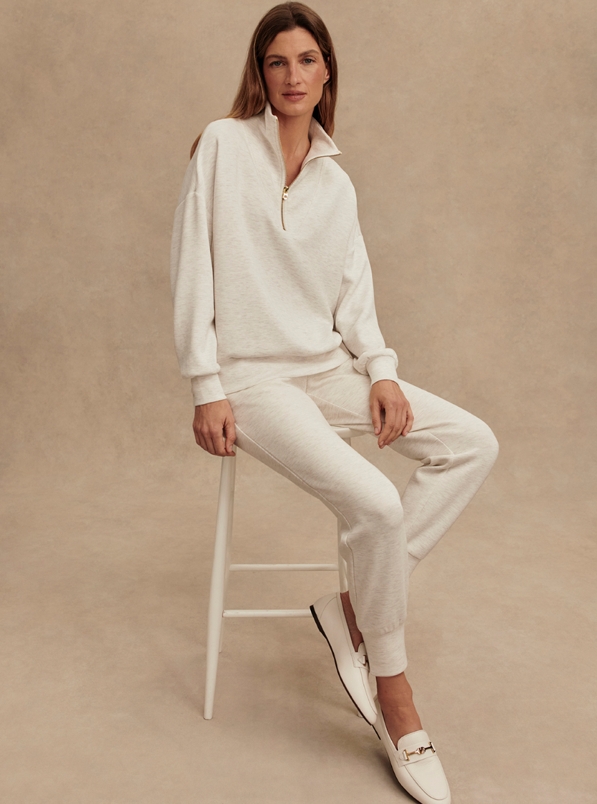 SLIM CUFF PANT DOUBLESOFT IVORY MARL 27.5"