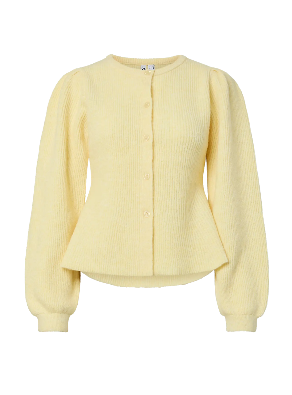 SILLY PUFF SLEEVE CARDIGAN BANANA LS