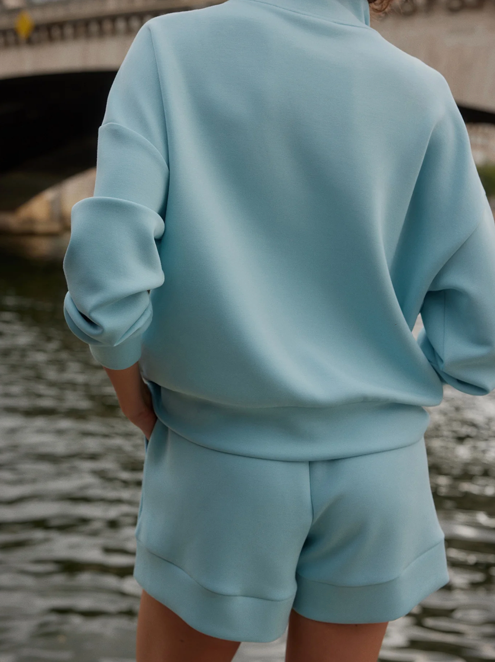HAWLEY 1/2 ZIP PORCELAIN BLUE