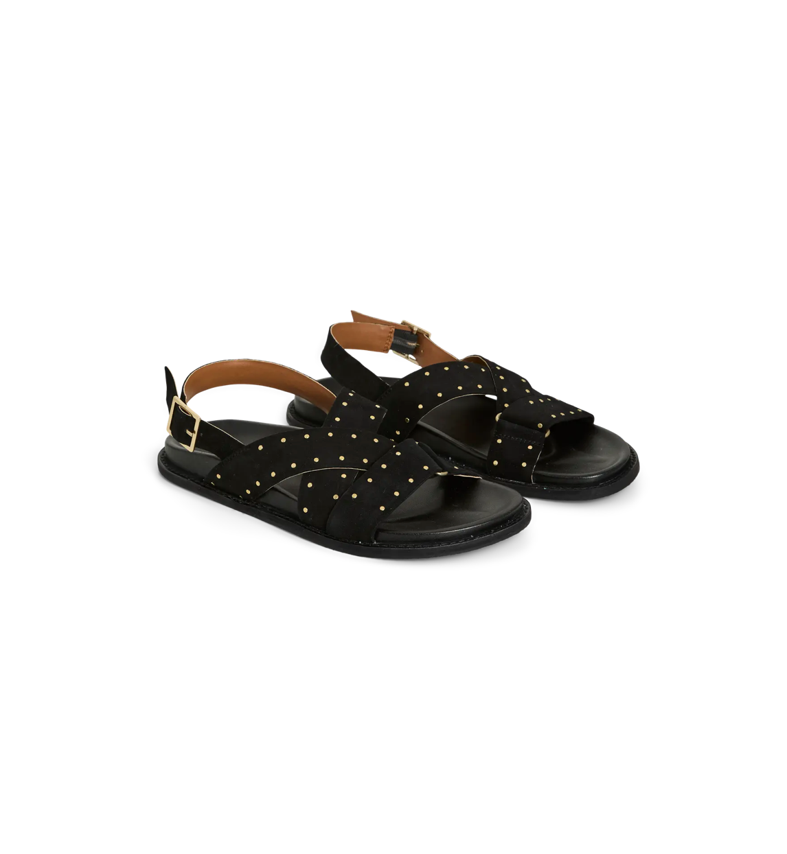 KELLA SUEDE SANDAL BLACK GOLD