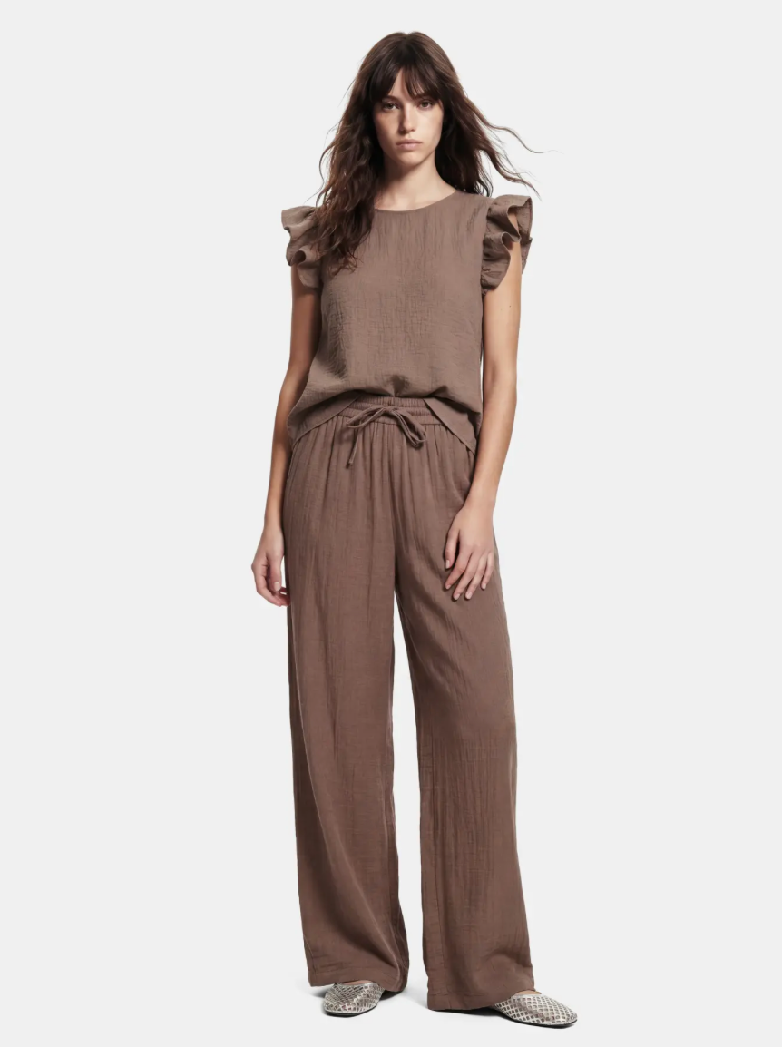ASTINA HIGH WAIST TROUSERS COFFEE QUARTZ