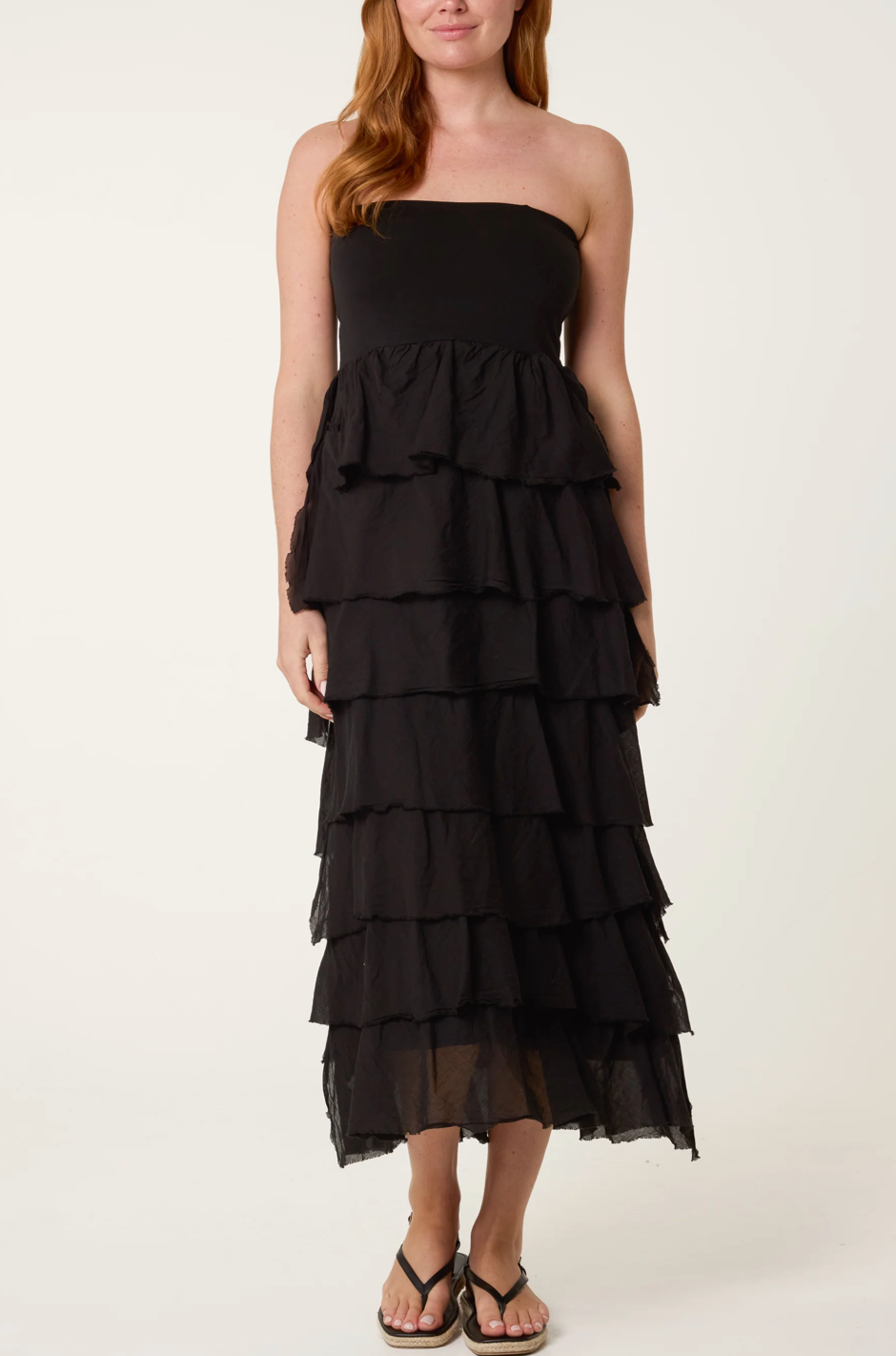 RUFFLE DRESS BLACK