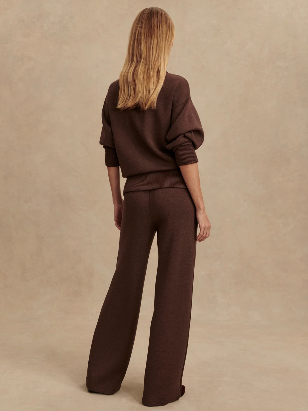 THE WIDE LEG PANT 28" COFFEE BEAN MARL