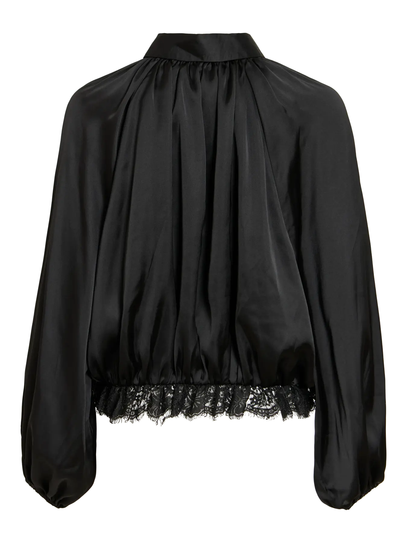 NELA LACE HEM BOMBER BLACK
