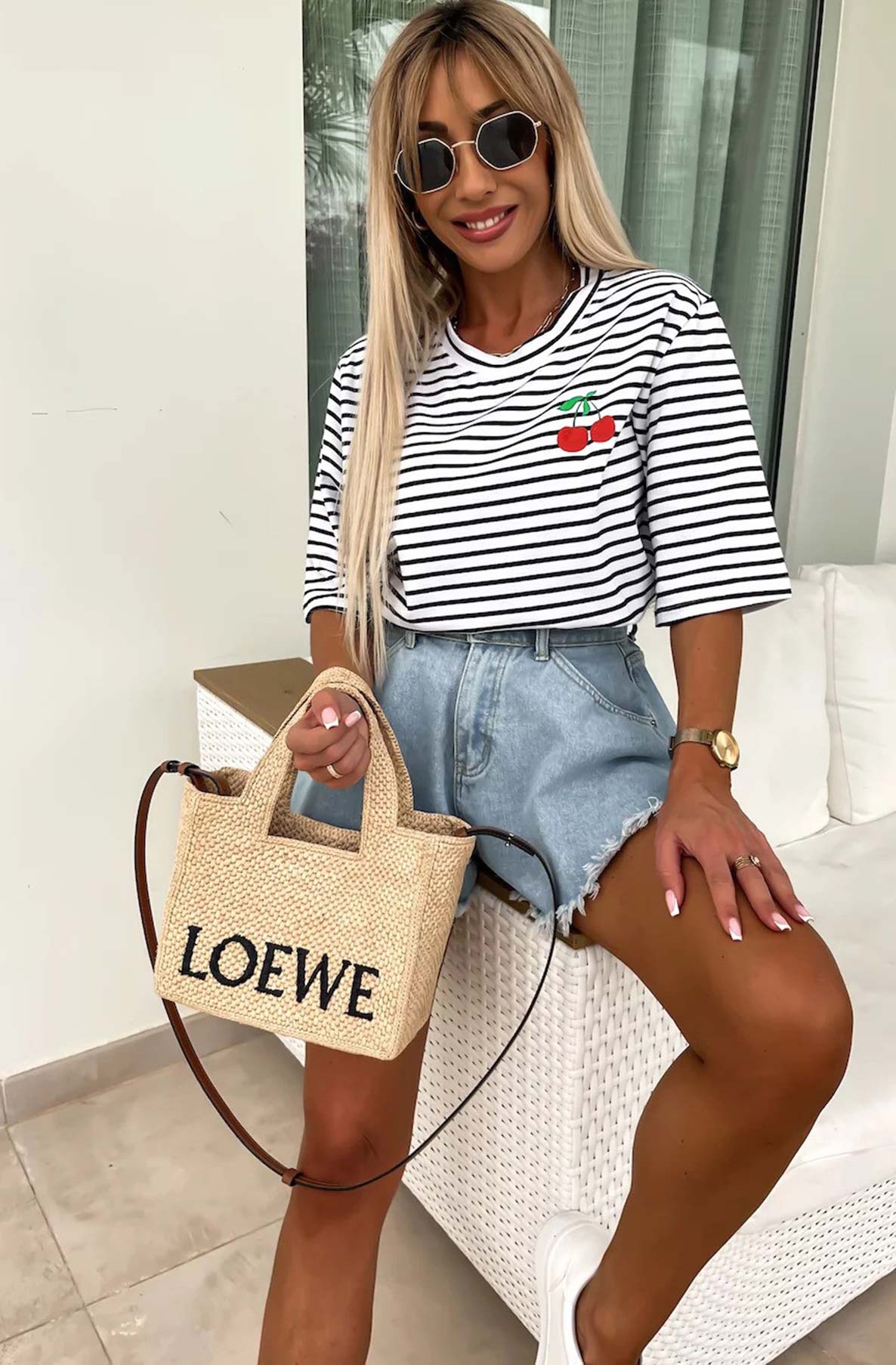 CHERRY STRIPE T-SHIRT