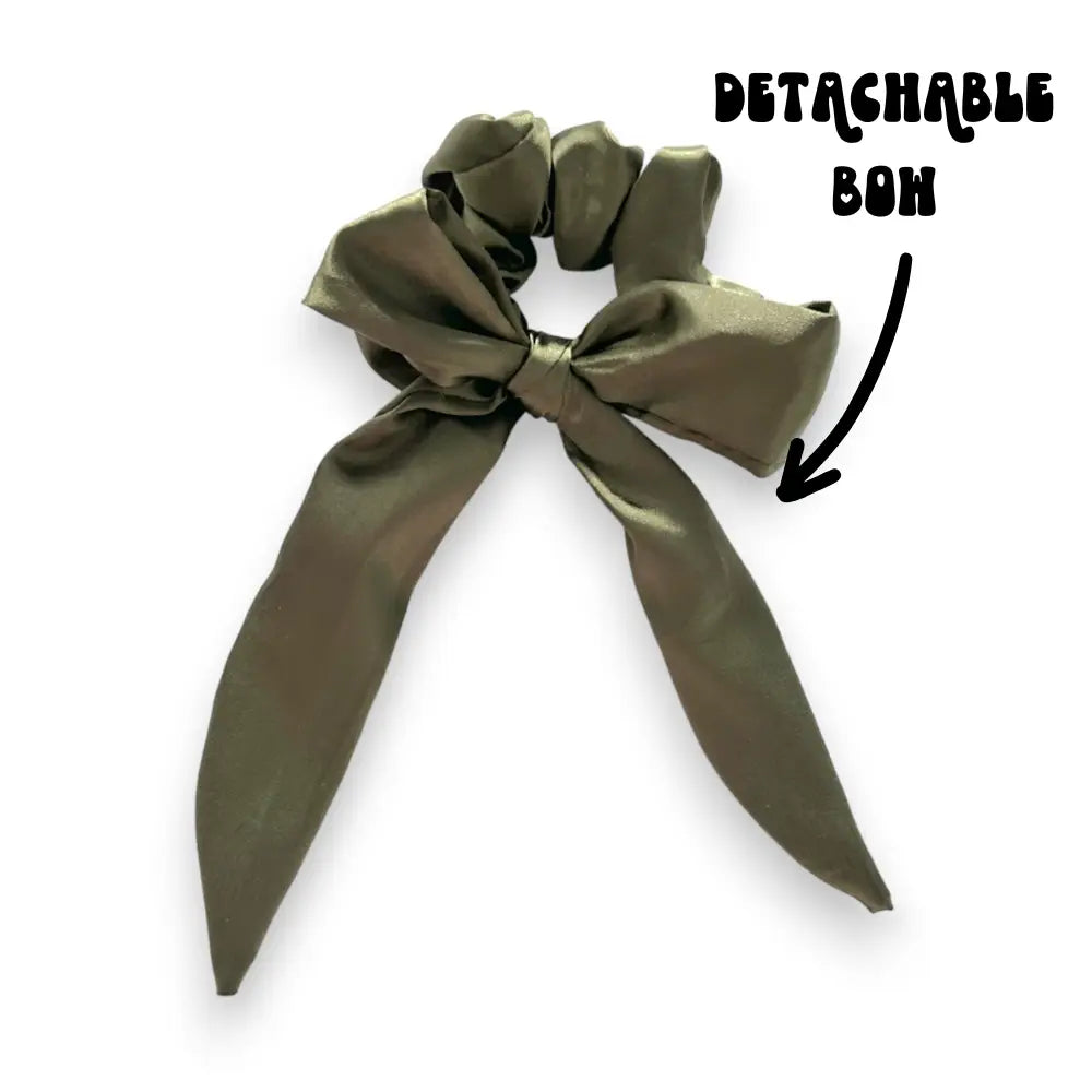 KHAKI BOW SCRUNCHIE