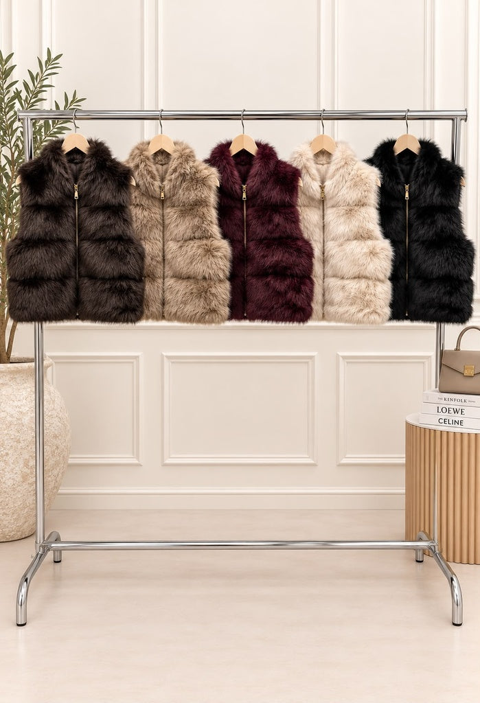 LM7233 WAIST COAT FUZZY BEIGE