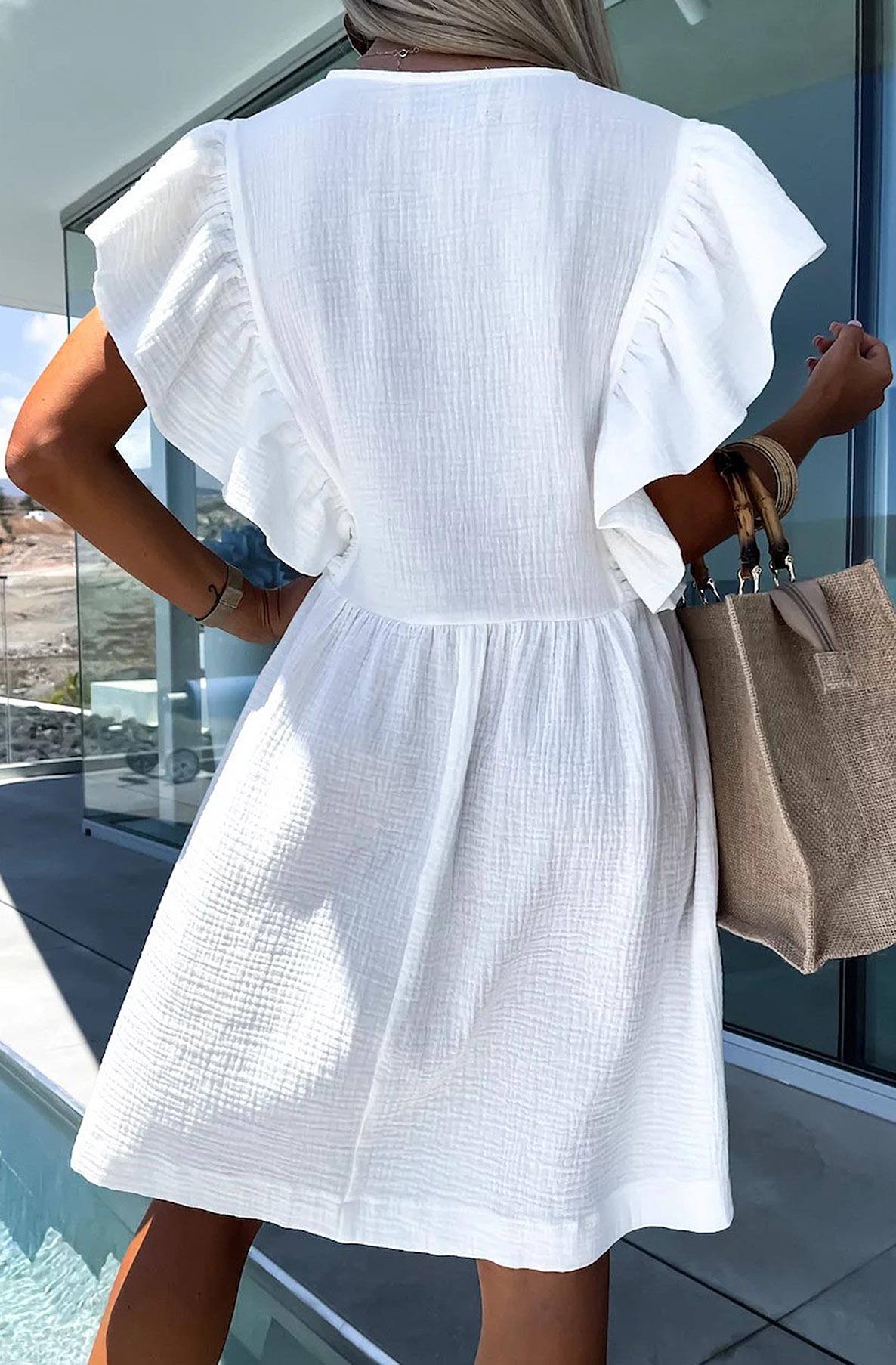 MILLY SMOCK DRESS WHITE