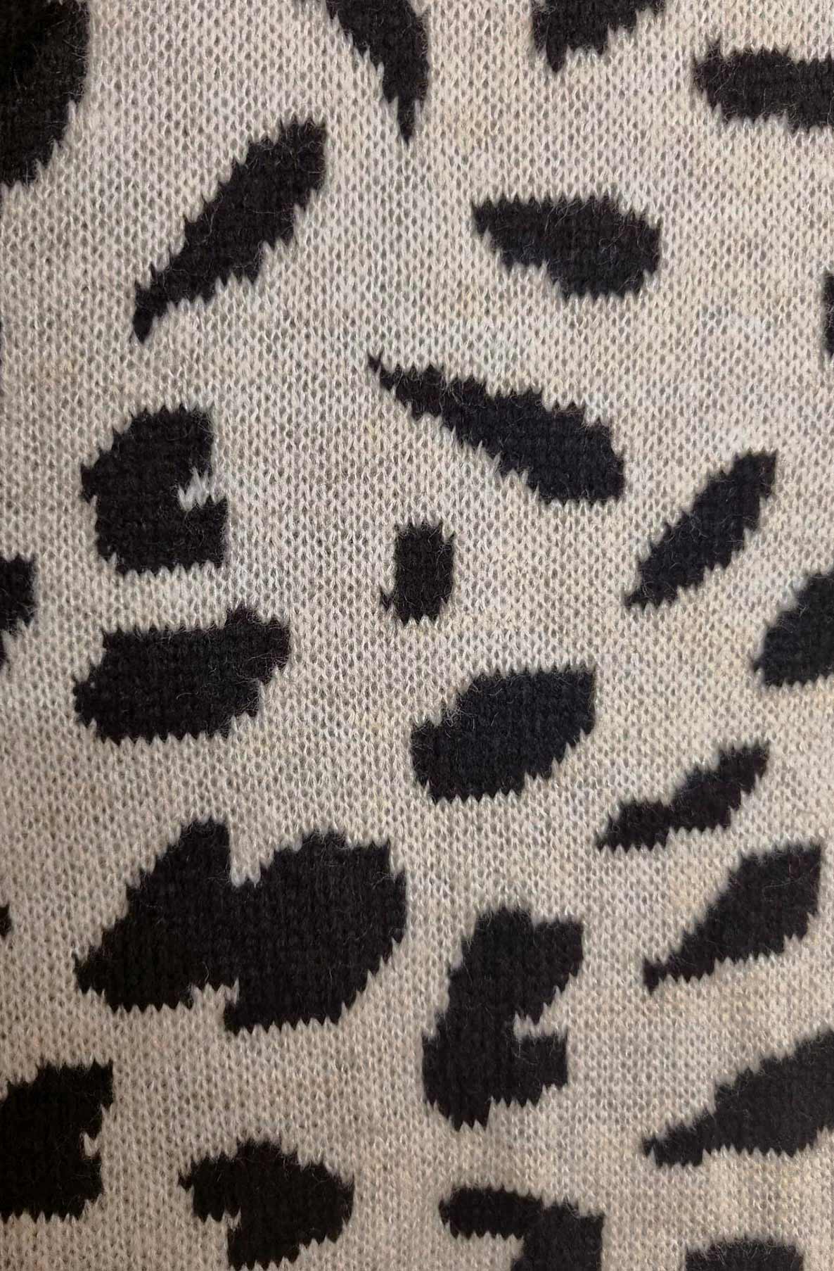 NELLY TIE CARDIGAN LEO SAND WITH BLACK SPOTS