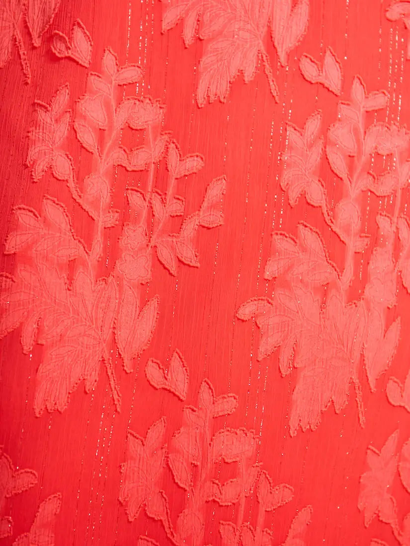CORAL JAQUARD MAXI DRESS