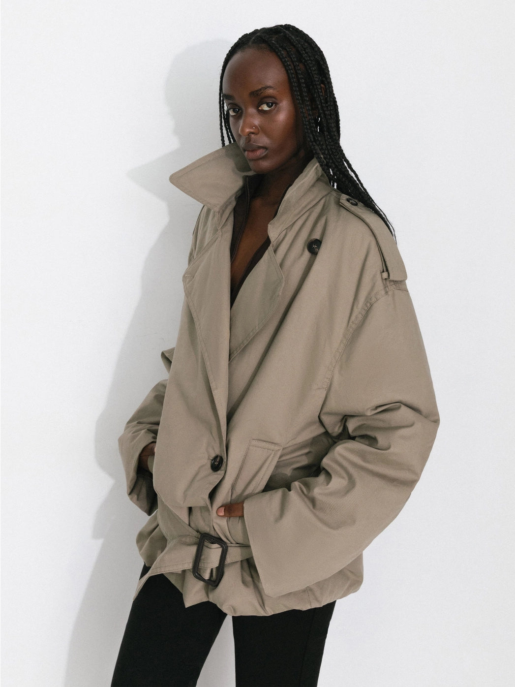 OVERSIZED DOWN JACKET KHAKI