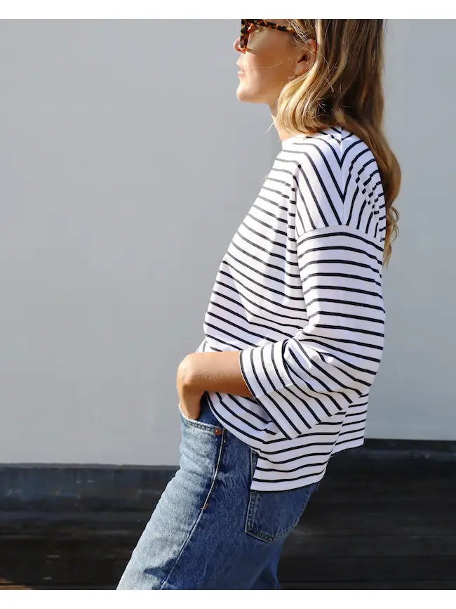 ERIN 3/4 WHITE / NAVY