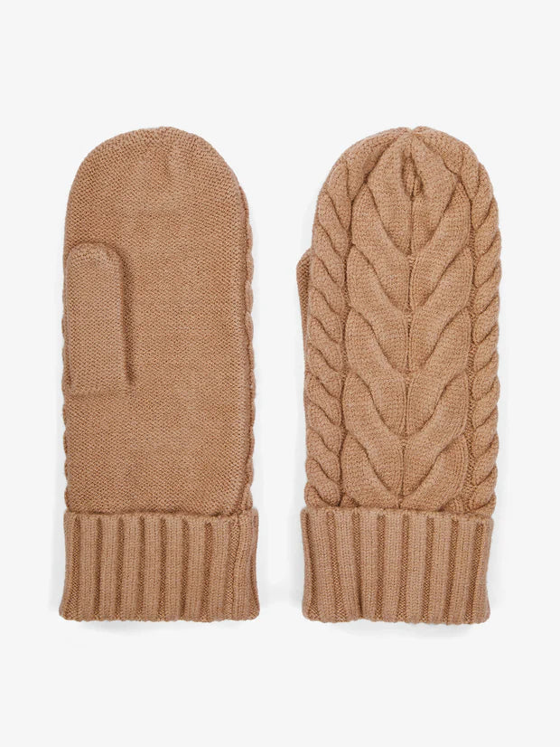 CHARLENE CABLE KNIT MITTEN PRALINE